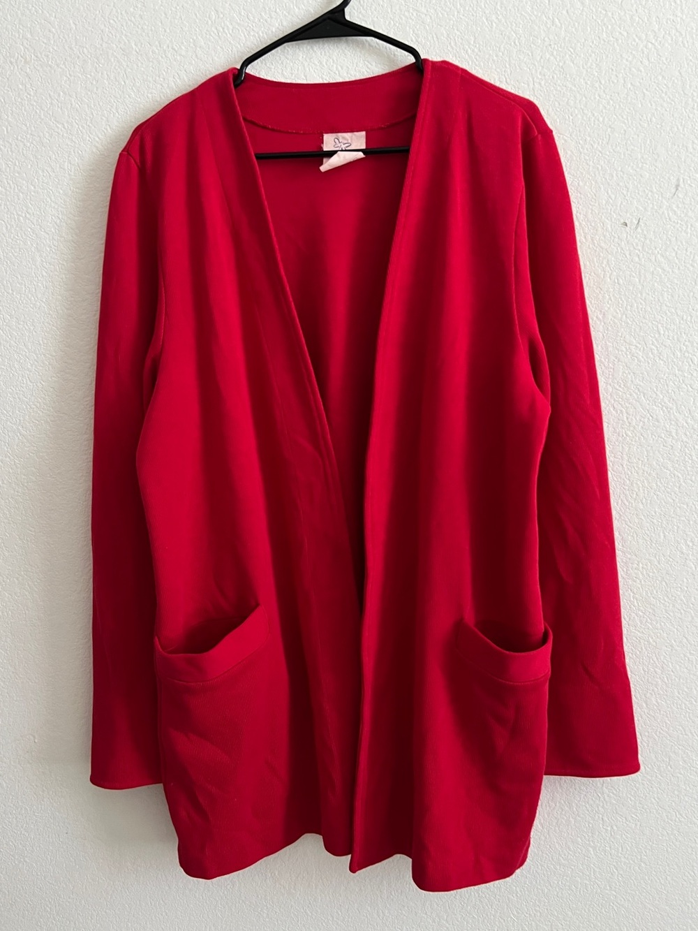 VTG Red Open-Front Longline Cardigan Weekenders- made in US